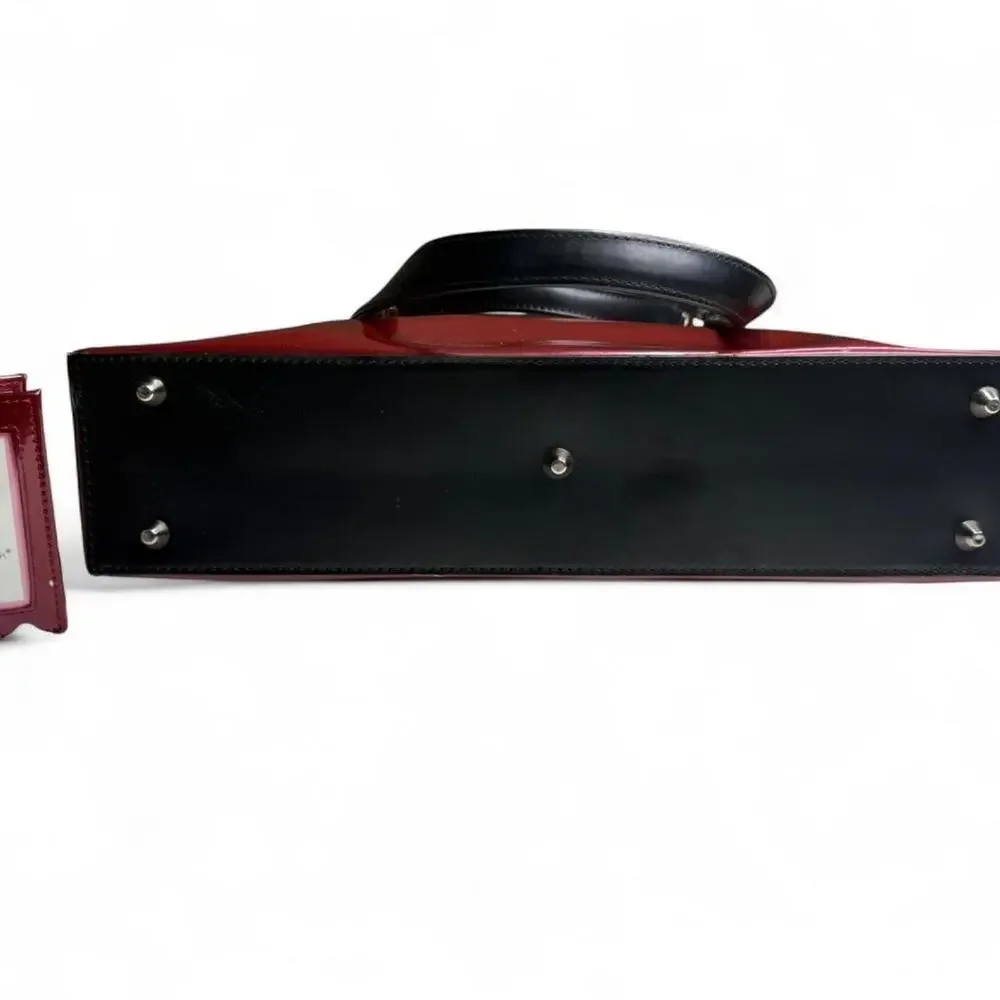 Beijo Glossy Burgundy Tote Bag | Patent Leather Look |‎ Chic Shoulder Bag